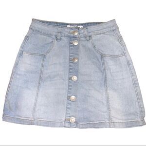 Almost Famous Light‎ Blue Denim Skirt